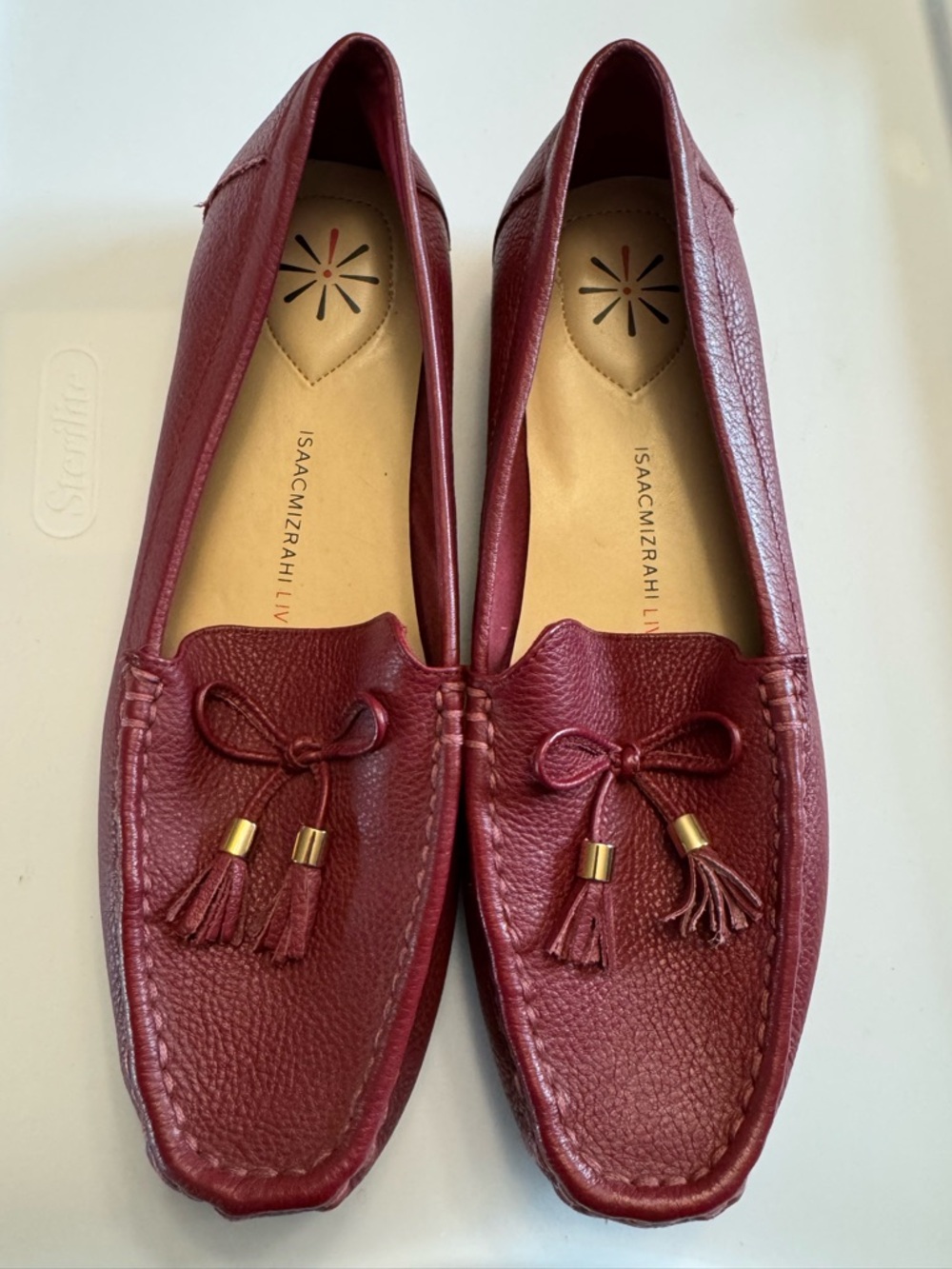 Isaac Mizrahi Leather Tassel Loafers - Burgundy